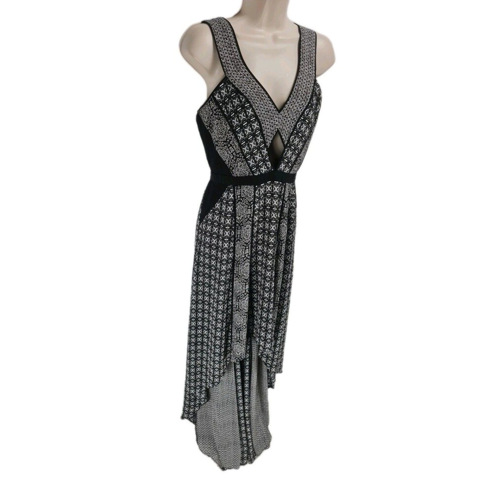 BCBG MAXAZRIA Women Size 4 Cai High Low Dress Black Gray 128P - Picture 4 of 8